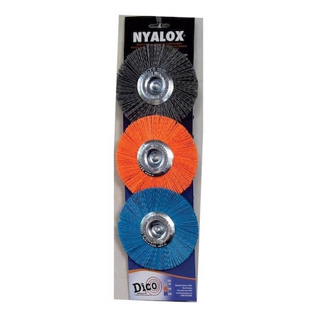 Dico Nyalox 4 in. D X 1/4 in. Aluminum Oxide Wheel Brush Assortment Mandrel Mounted Wheel Brush Asso 7500039
