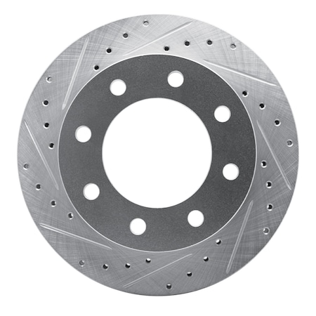 Dynamic Friction Co DFC Brake Rotor - Drilled and Slotted - Silver 631-48038L