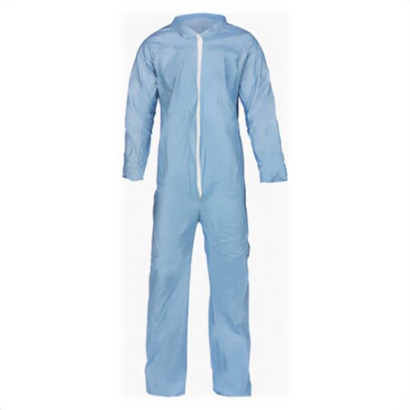 Lakeland Flame-Resistant Coverall, Unisex, Large, Blue, Plus 2, 44 to 46 in Chest, 29 in L Inseam 7412B-LG