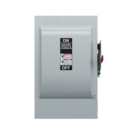 Siemens Safety Switch, 200 A, 10 3/4" D, Indoor GF324NA