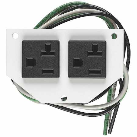 Hubbell Wiring Device-Kellems Recessed 10" Series, Sub Plate, 1/2 Perimeter, PreWired Duplex, 24" Leads S1R10PSPZ