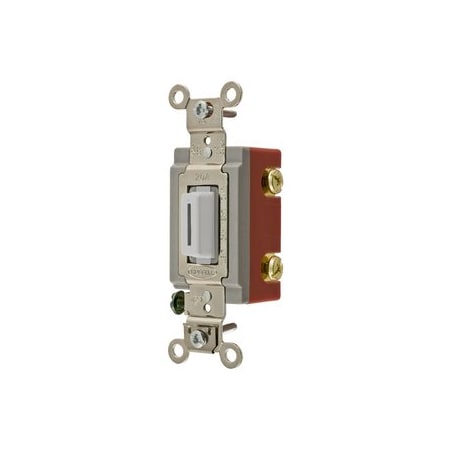 Hubbell Heavy Duty Locking Toggle Switches, 20A 120/277V AC, Single Pole, Back/Side Wired HBL1221LW