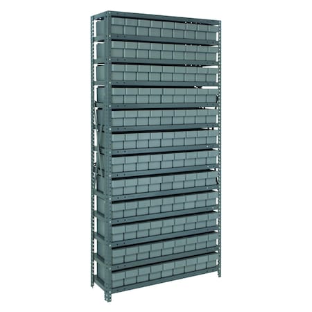 Quantum Storage Systems 13 SHELF OPEN UNIT W108 GRAY BINS 1275-501GY