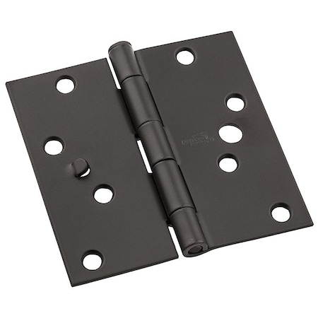 National Hardware 512 Series Door Hinge, 4 in H Frame Leaf, Steel, Oil-Rubbed Bronze, Flush, Removable Pin N830-402