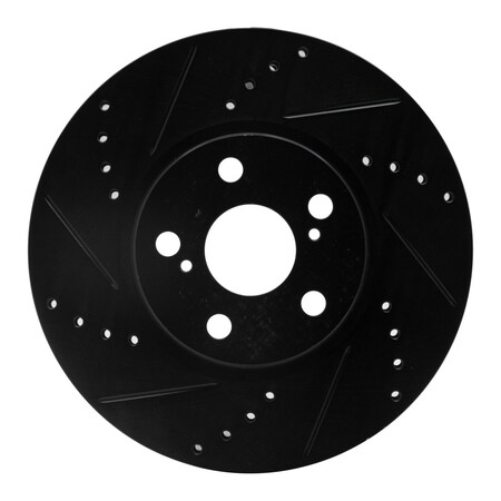 Dynamic Friction Co DFC Brake Rotor - Drilled and Slotted - Black 633-76081L