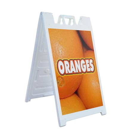 Signmission Oranges, A-Frame & 2 Decals Installed, Heavy-Duty Plastic Frame SBHD-D-2436-Oranges