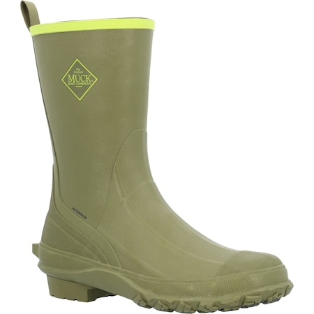 Muck Boot Co Men's Harvester Pull On Boot, Plain Toe Toe, 12 in Height, Olive and Lime, 15 MRBMM300