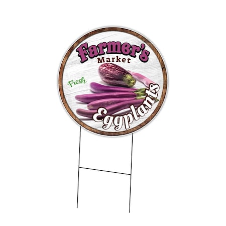 Signmission Farmers Market Eggplants Double Sided Corrugated Plastic Circle Yard Sign, C-24-CIR-DS-WS-Eggplants C-24-CIR-DS-WS-Eggplants