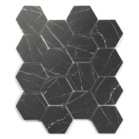Apollo Tile Aloha 10 x 12 in. Polished Black with White Vein Glass, Wall and Floor Tile 8.29 sq ft/case, 10PK APLNNH8816BKA