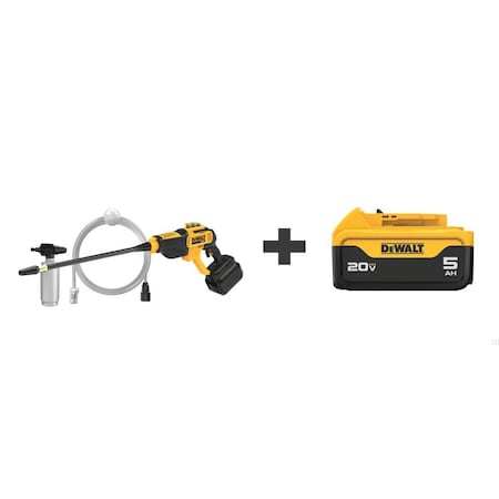 Dewalt Cordless Pressure Washer Kit, 400 cfm Max Air Flow DCPW550B / DCB205
