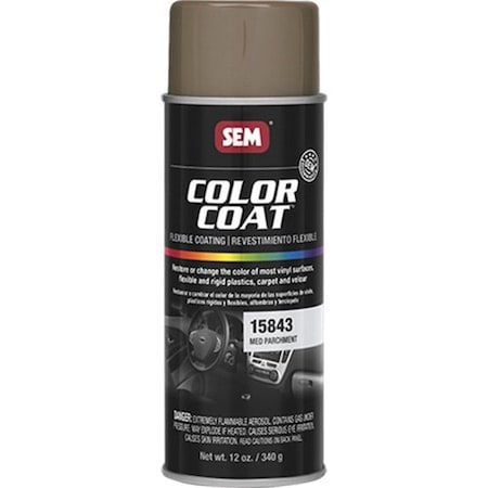 Sem Color Coat Flexible Coating, 16 oz Aerosol Can, Med Parchment, 24 hr Curing, Aerosol 15843