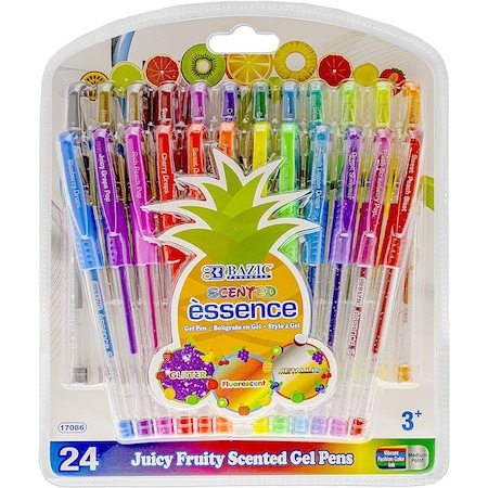 Bazic Products Essence Gel Pen with Cushion Grip, Scented, Box of 24 17086