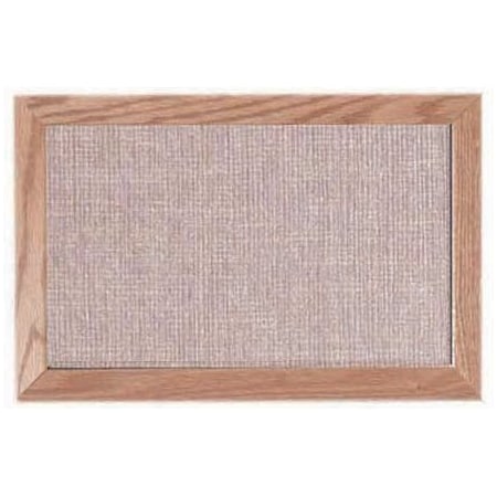 Aarco Designer Fabric Bulletin Board w/ an Oak Frame, Frame: Clear Lacquer, Board: Quartz 12''Hx18''W OF1218005