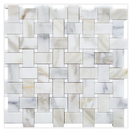 Apollo Tile 12x12 Polished Gray Calacatta Gold, Thassos Marble Wall and Floor Tile 5 sq ft/case, 5PK APLTSC88B38A