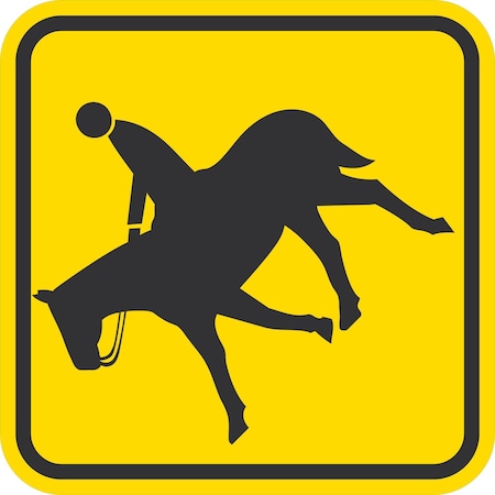 Lyle W11-7, Equestrian Crossing Symbol, 12x12, Engineer Grade, Yellow G-2046-EG_12x12