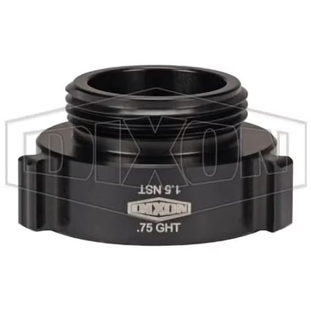 Dixon Style N37 Increaser/Reducer Rocker Lug Hydrant Adapter, 3/4 x 1-1/2 in, Aluminum, Hardcoat Anodized N37-07G15F
