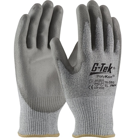 G-Tek Seamless Knit PolyKor Blended Glove with Polyurethane Coated Flat Grip on Palm & Fingers, 12PK 23861