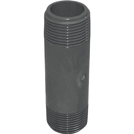Genova LASCO 205040BC Pipe Nipple, 12 in, NPT, PVC, Gray, SCH 80 Schedule, 4 in L P-12-4