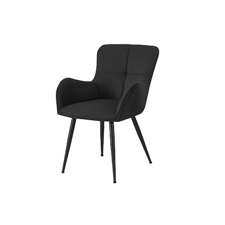 Monarch Specialties Dining Chair, 33-in. Height, Upholstered, Dining Room, Kitchen, Black Suede Look, Black Metal, 2PK I 1160