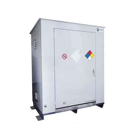 Enpac Hazmat Storage Locker, 8 Drum, 143x70x98" 9508-WH
