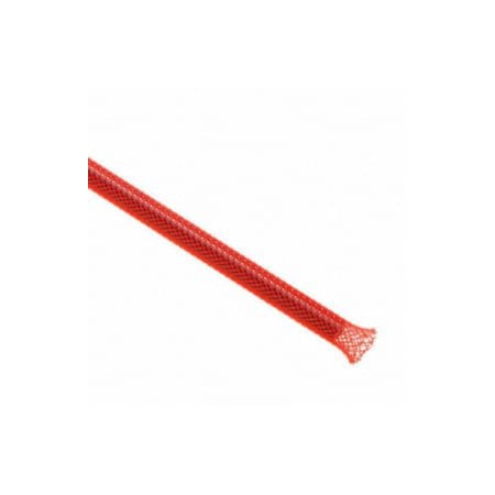 Techflex Braided Heat Shrink Tube, 1000 ft, Polyethylene Terephthalate, Red PTN0.25RD-1000