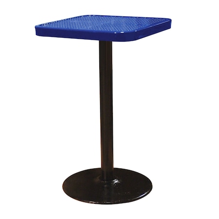Leisure Craft 24" Square Perforated Pedestal Table, Portable, 40"H, Navy SQ24TAB40-NAVY