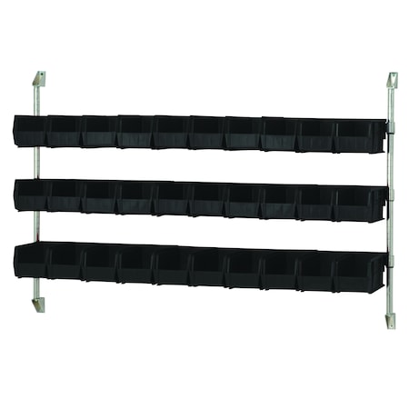 Quantum Storage Systems WIRE CANTILEVER BIN HOLDER WITH 30 BINS CAN-34-60BH-230BK