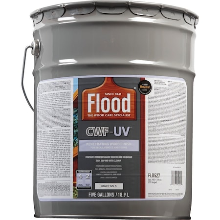 Flood CWF-UV Oil-Modified Fence Deck & Siding Wood Finish Honey Gold 5 Gal. FLD527/05