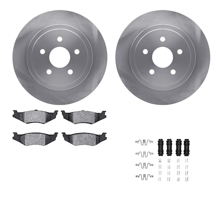 Dynamic Friction Co DFC Brake Rotor with 5000 Brake Pads and Hardware Kit 6512-39074
