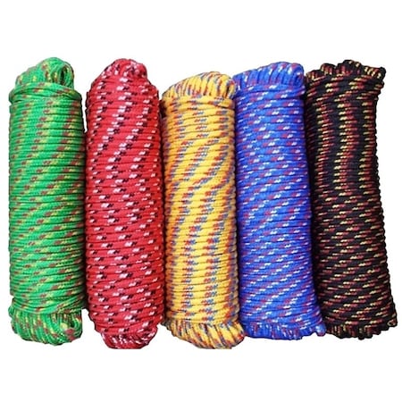 Baron Rope, 1/4 in Dia, 100 ft L, 50 lb Working Load, Polypropylene, Assorted 52807