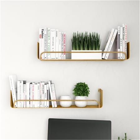 Aspire Home Accents Syler Modern Wall Shelf, Brown - Set of 2 7326