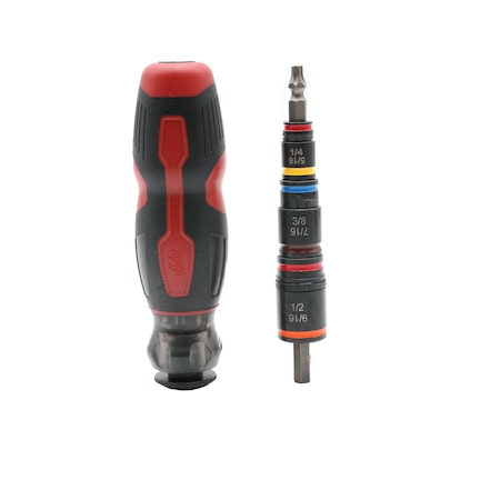 Malco C-RHEX 7-in-1 Flip Bit #2 Phillips Socket Set with Premium Grip Handle HMTT25A