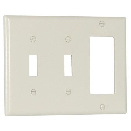 Eaton Wiring Devices Combination Wallplate, 4-1/2 in L, 2-3/4 in W, Standard, 3 -Gang, Thermoset 2173LA