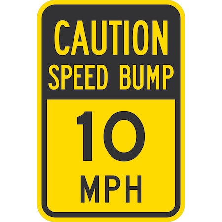 Lyle Caution Speed Bump 10 Mph, 12x18, Non-Reflective, Yellow G-4617-NA_12x18