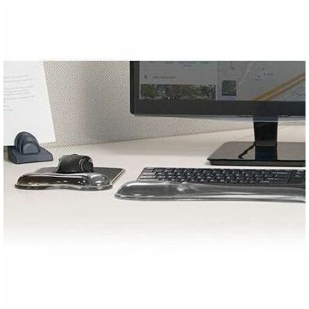 Kensington Kensington Duo Gel Mouse Pad Wrist Rest - Gray - 7.63" Dimension - Black/Gray - Gel - TAA Compliant K62399US