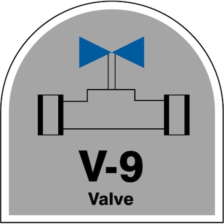 Accuform Energy Source ID Tag, V-9 VALVE, 2.5in x 2.5in, Adhesive Dura-Poly, 5PK TDJ209XVM