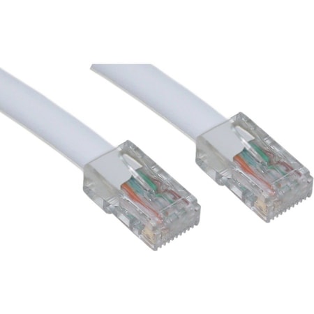 Cable Wholesale Cat5e White Copper Ethernet Patch Cable, Bootless, POE Compliant, 50 foot 10X6-19150