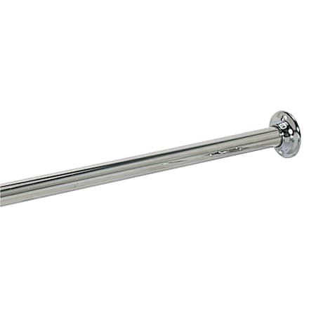 Jones Stephens Straight 60'' Fixed Shower Rod with Flanges in Chrome S02-071