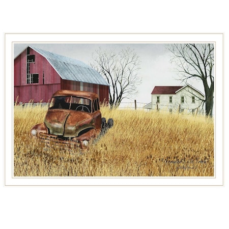 Homeroots Granddads Old Truck 10 White Framed Print Wall Art 404437