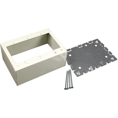 Wiremold GFCI Three Gang Box Fitting, Ivory, Steel V5744S-3