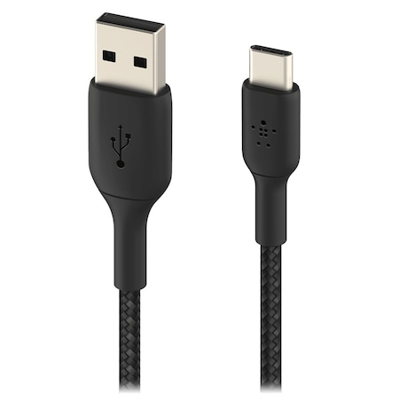 Belkin Boost Up Charge Usb A To Usb C Braided Cable 3ft, Black CAB002BT1MBK