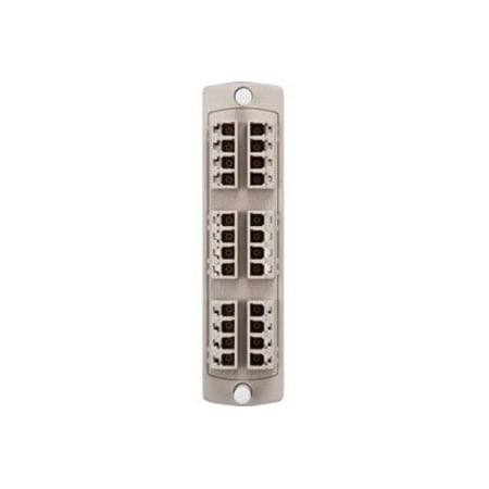 Leviton 6 PACK PLATE LC QUAD MM, OM1 62.5UM ZIRCONIA CER SLEEVE, 24-FIBER BEIGE 5F100-4IL