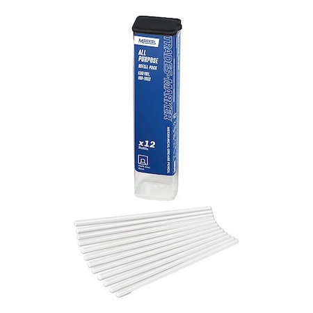 Markal Trades-Marker Refill Pack, White, PK12 96240
