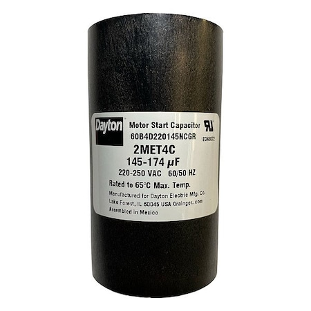 Dayton Motor Start Capacitor, Round 2MET4