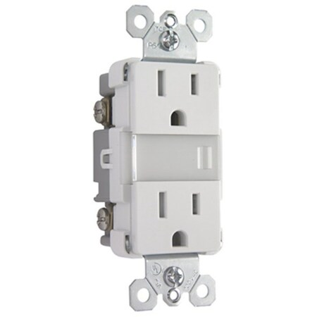 Legrand Straight Blade Receptacle, 5-15R, 15 A, 120/125V AC, 2 Pole, 3 Wire, Flush Mount, Grounded NTL885TRWCC6
