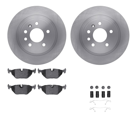 Dynamic Friction Co DFC Brake Rotor with 5000 Brake Pads and Hardware Kit 6512-65063
