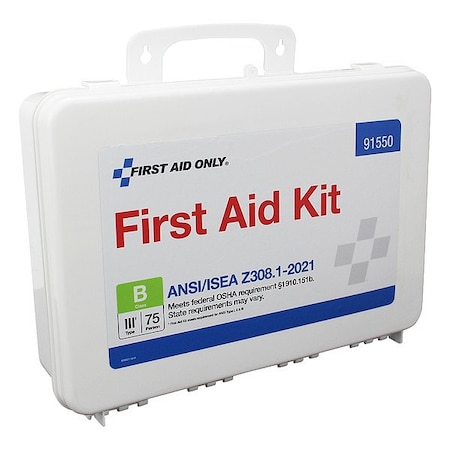 First Aid Only First Aid Kit, Plastic Box, 221 Components, 50 People Served 91550