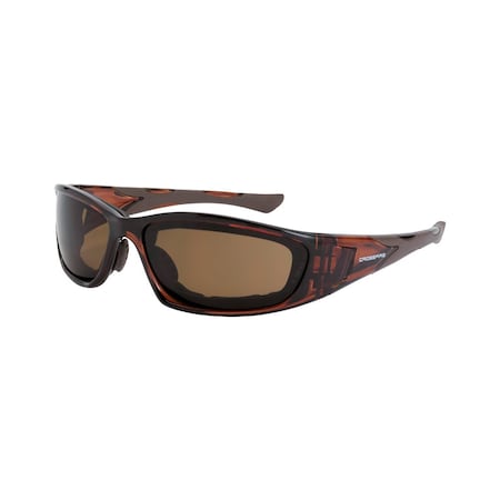 Crossfire Safety Glasses, Brown Lens, Crystal Brown Frame, Full-Frame, 1 PR 24116 AF