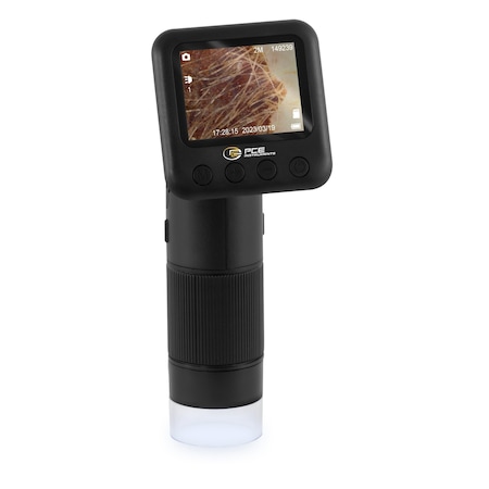 Pce Instruments Digital microscope for surface inspection, offers 400-800x zoom with LED lighting and LCD display PCE-DHM 5