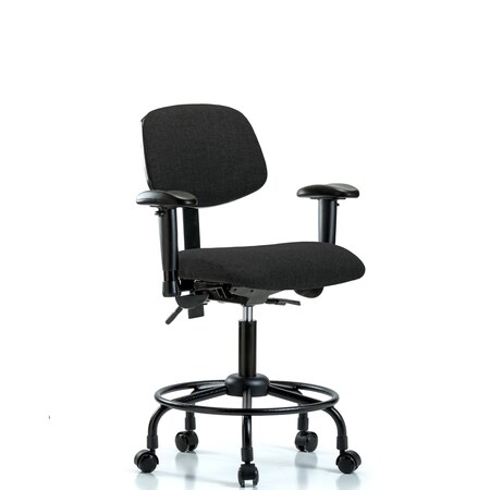 Blue Ridge Ergonomics Desk Chair Desk Chair, Fabric, RT AA Casters, Blk, Adjustable Arms, 21" to 26" Height, Fabric, Black BR-FDHCH-RT-T0-A1-RC-F42